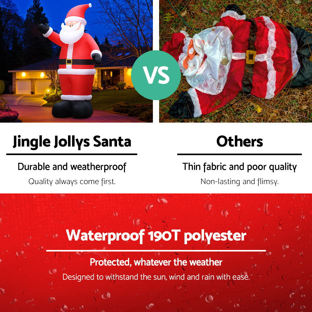 Jingle Jollys 5M Inflatable Santa Illuminated Christmas Decoration