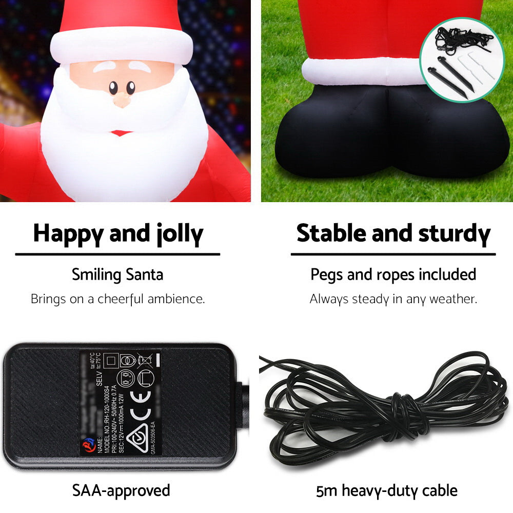 Jingle Jollys 5M Inflatable Santa Illuminated Christmas Decoration