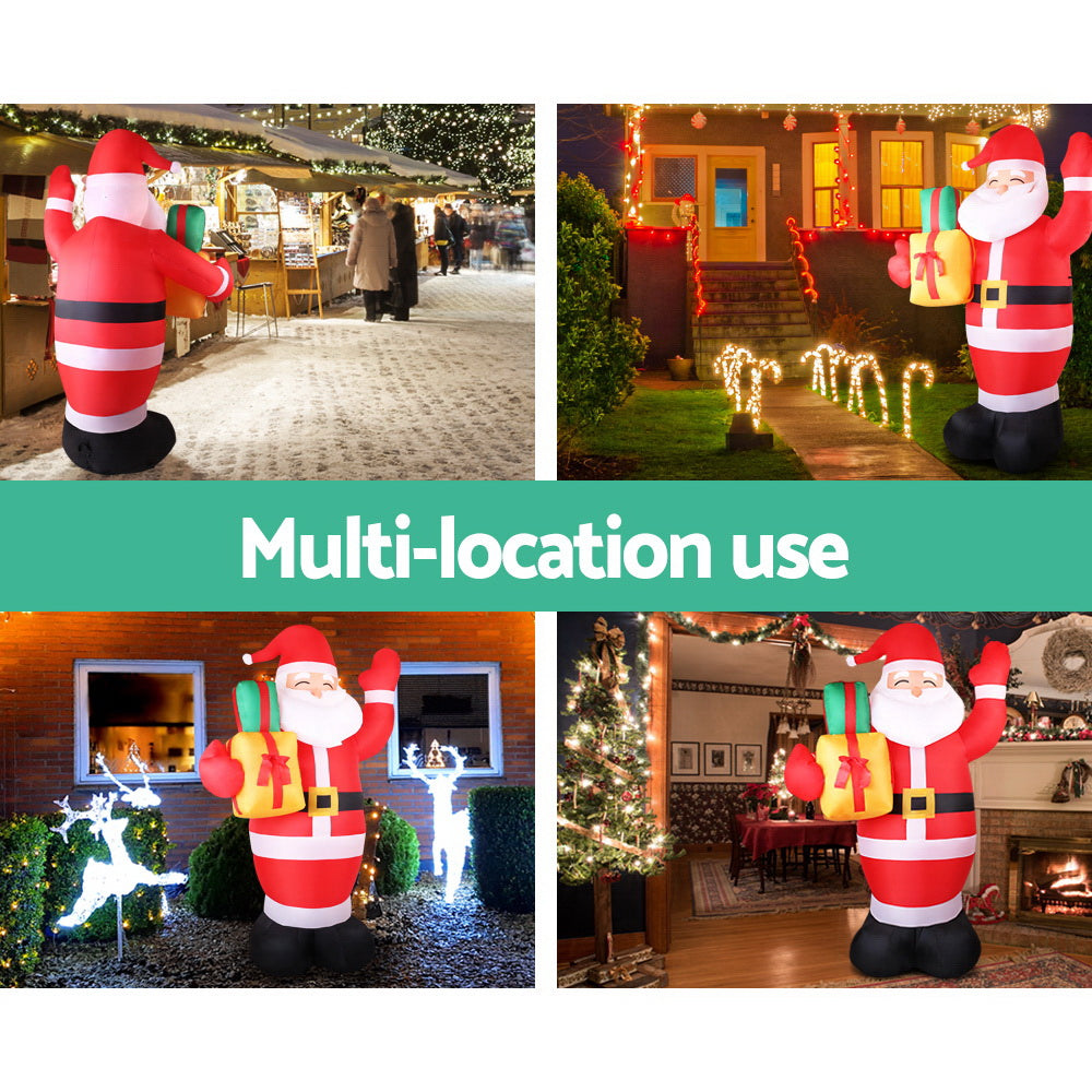 Jingle Jollys 2.4M Inflatable Santa Illuminated Christmas Decoration
