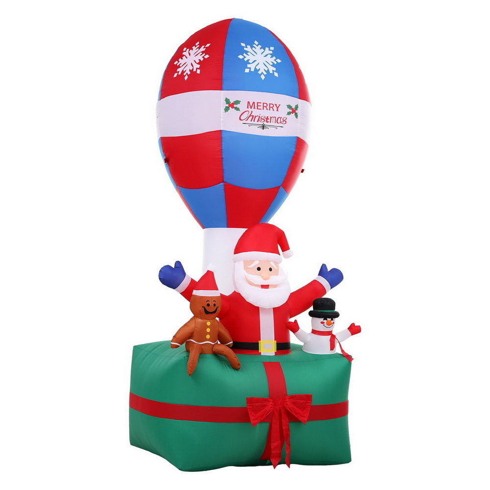 Jingle Jollys Christmas Inflatable Santa Hot Air Balloon 2.8M LED