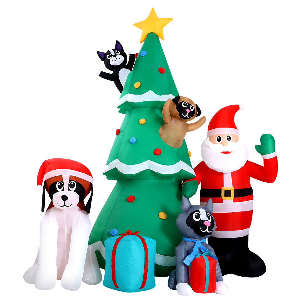 Jingle Jollys 3M Inflatable Santa Tree Illuminated Christmas Decoration