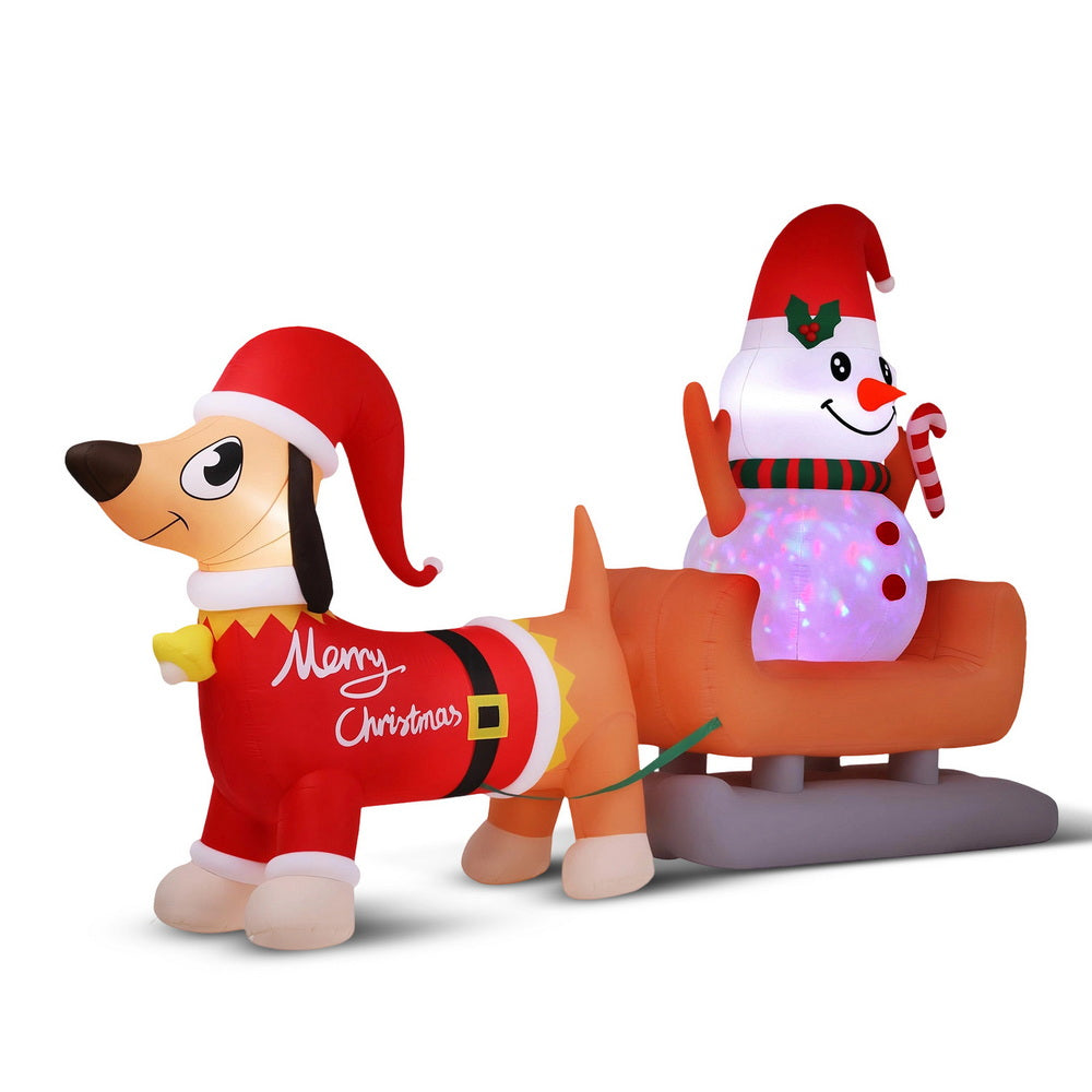 Jingle Jollys Christmas Inflatable Snowman Dog 4.2M Outdoor Decoration