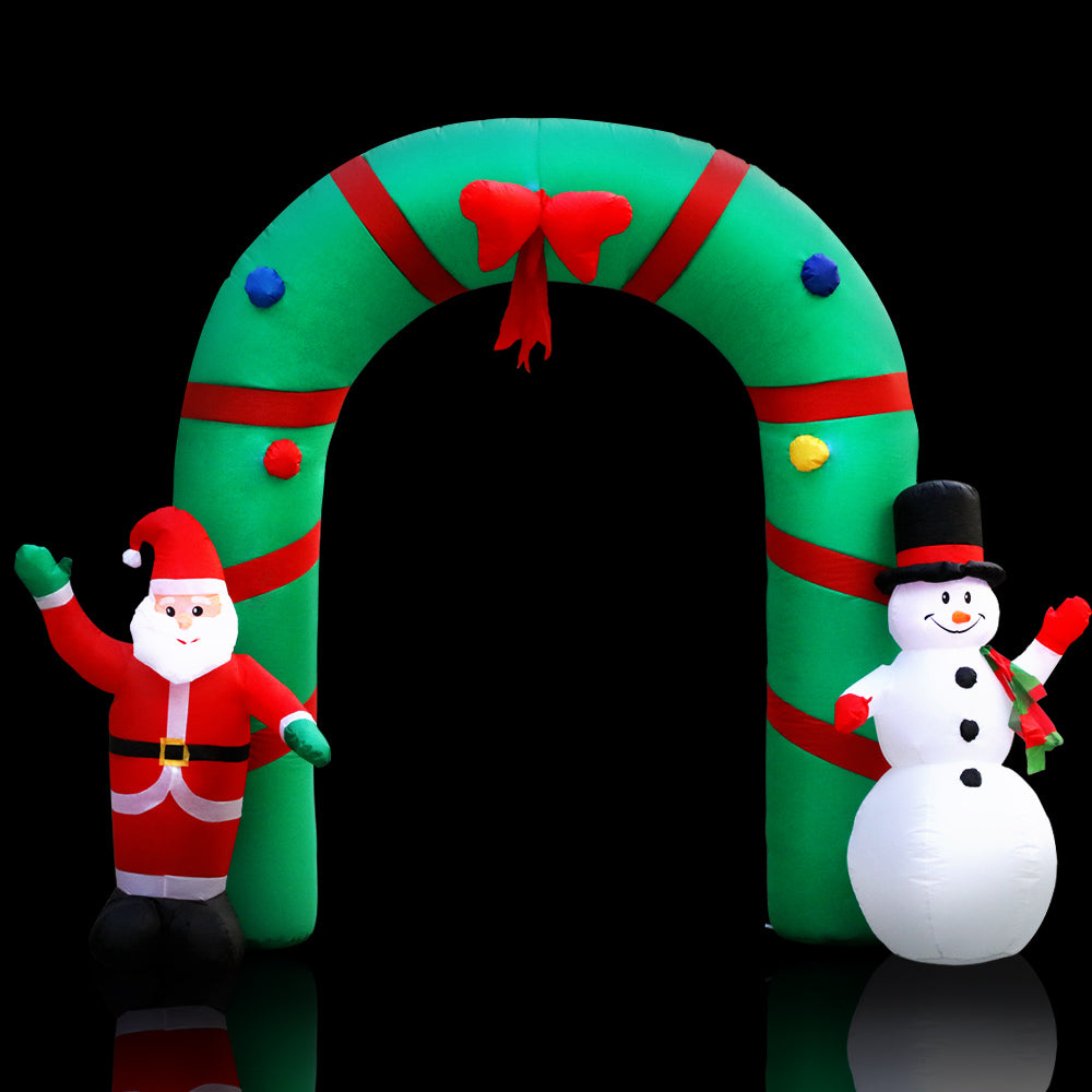 Jingle Jollys 2.8M Inflatable Christmas Archway Illuminated Decorations