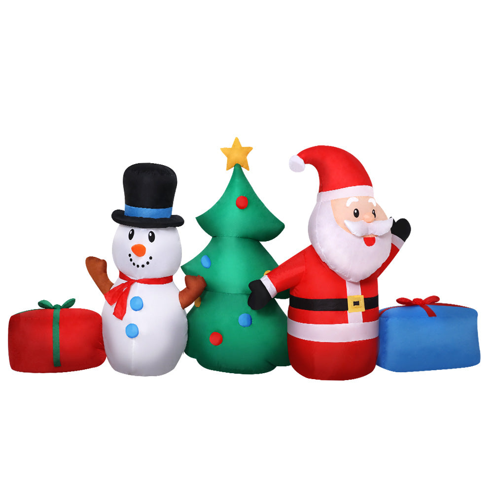 Jingle Jollys 2.7M Christmas Inflatable Tree Snowman Illuminated Decorations