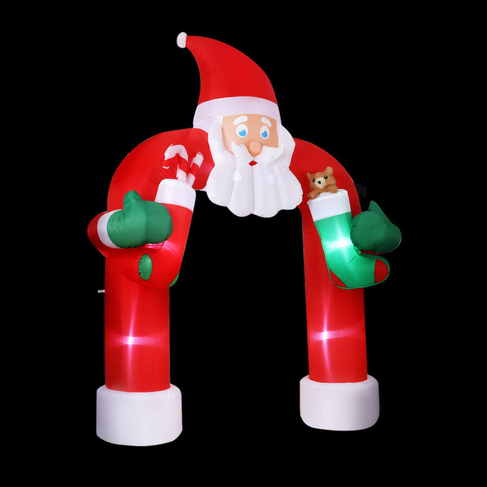 Jingle Jollys 2.3M Inflatable Santa Archway Outdoor Christmas Lights
