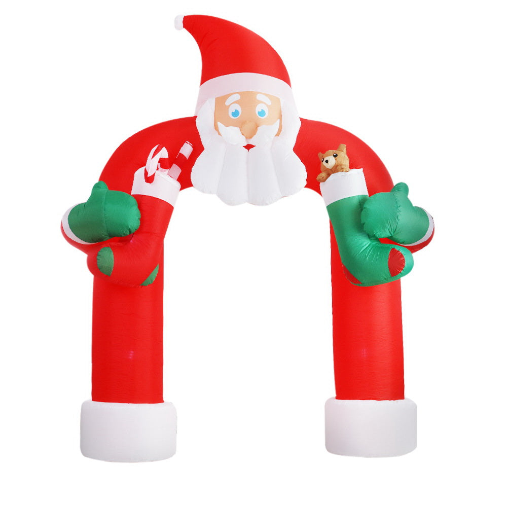 Jingle Jollys 2.3M Inflatable Santa Archway Outdoor Christmas Lights