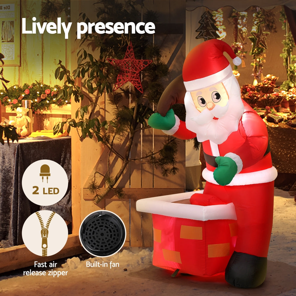 Jingle Jollys Illuminated Santa Christmas Inflatable Outdoor Decoration