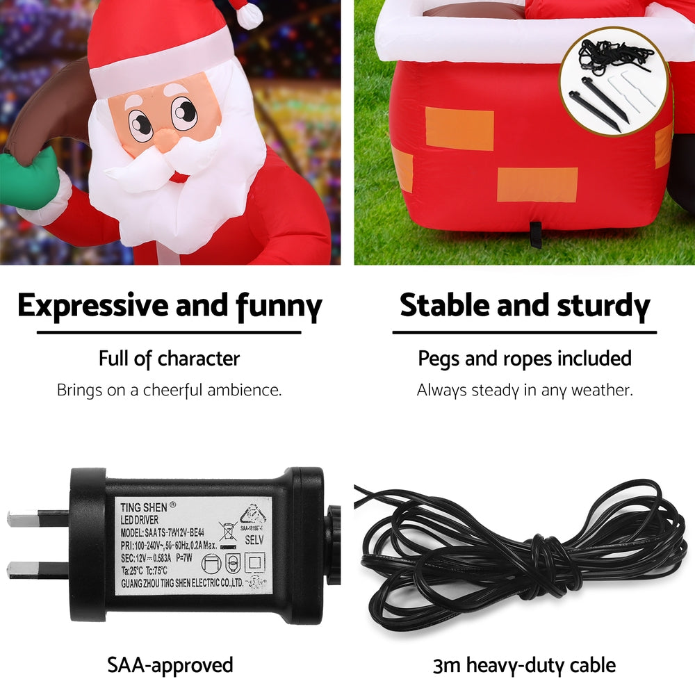 Jingle Jollys Illuminated Santa Christmas Inflatable Outdoor Decoration