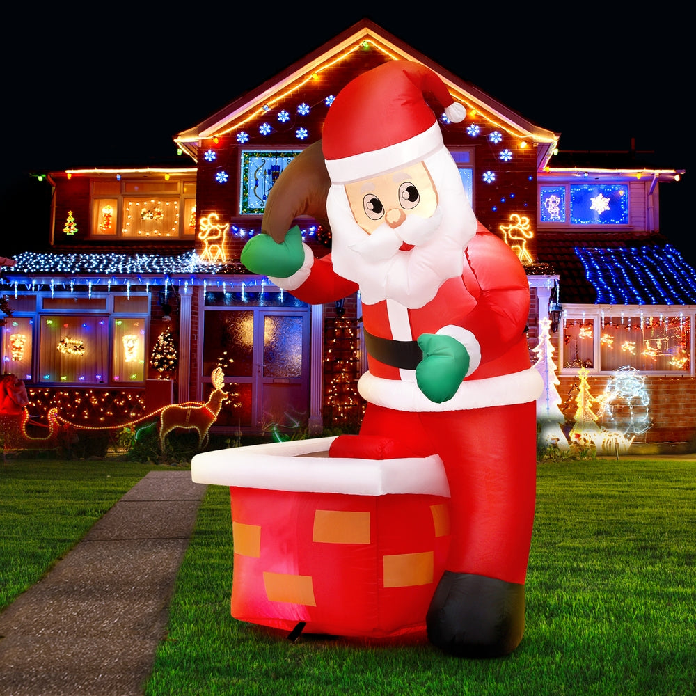 Jingle Jollys Illuminated Santa Christmas Inflatable Outdoor Decoration