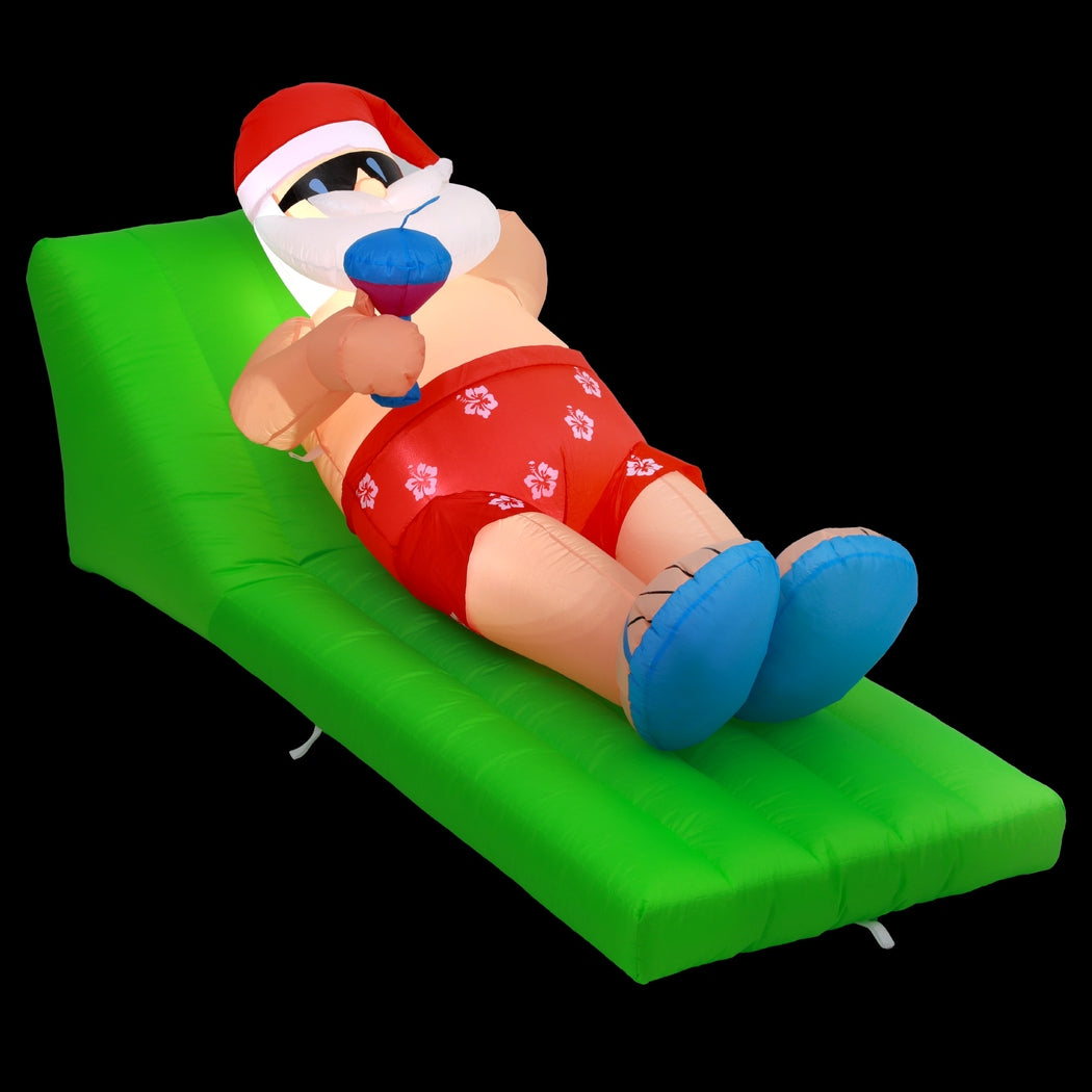 Jingle Jollys Christmas Inflatable Santa Bench 1.8M LED