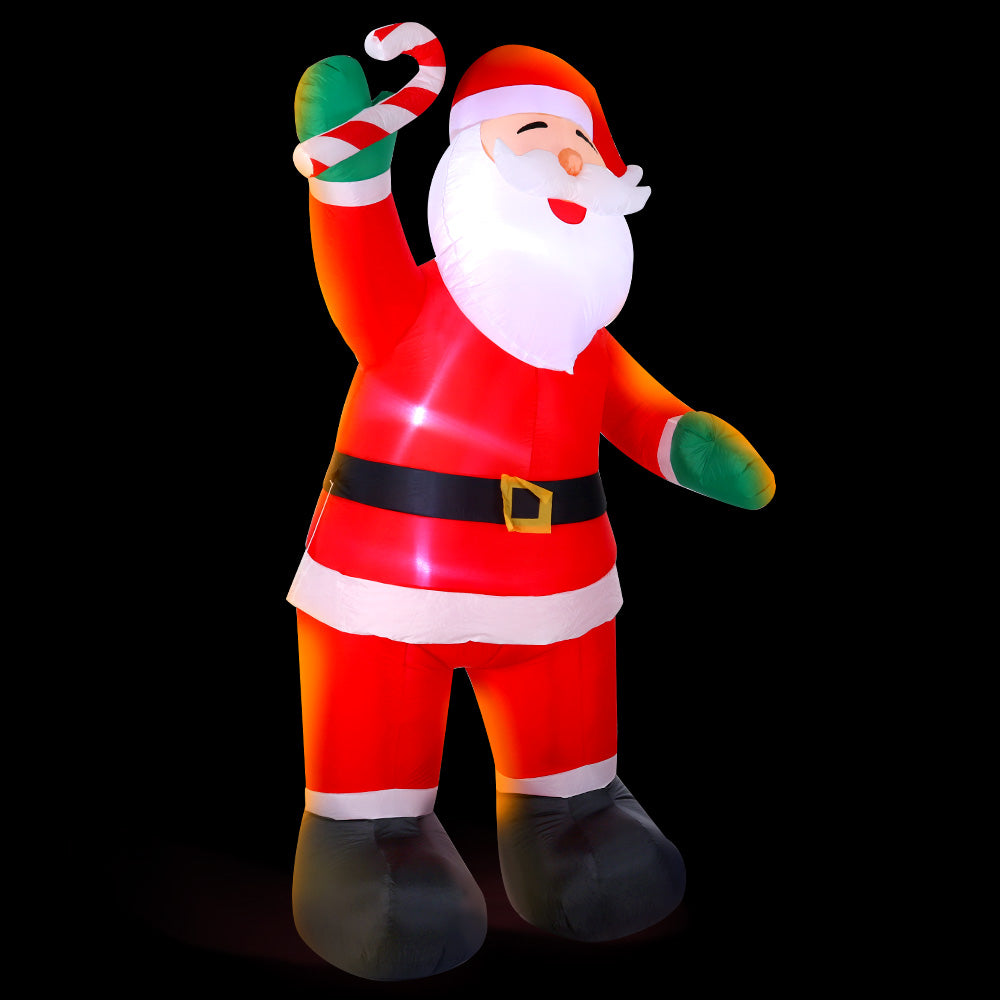 Jingle Jollys Christmas Inflatable Santa 3m Illuminated Decoration