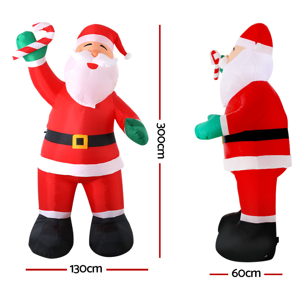 Jingle Jollys 3M Inflatable Santa Illuminated Christmas Decoration
