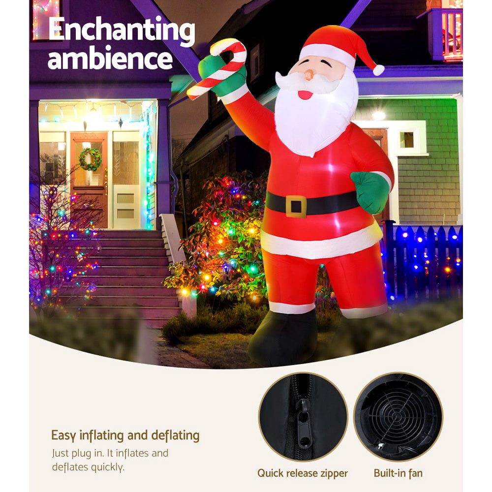 Jingle Jollys 3M Inflatable Santa Illuminated Christmas Decoration