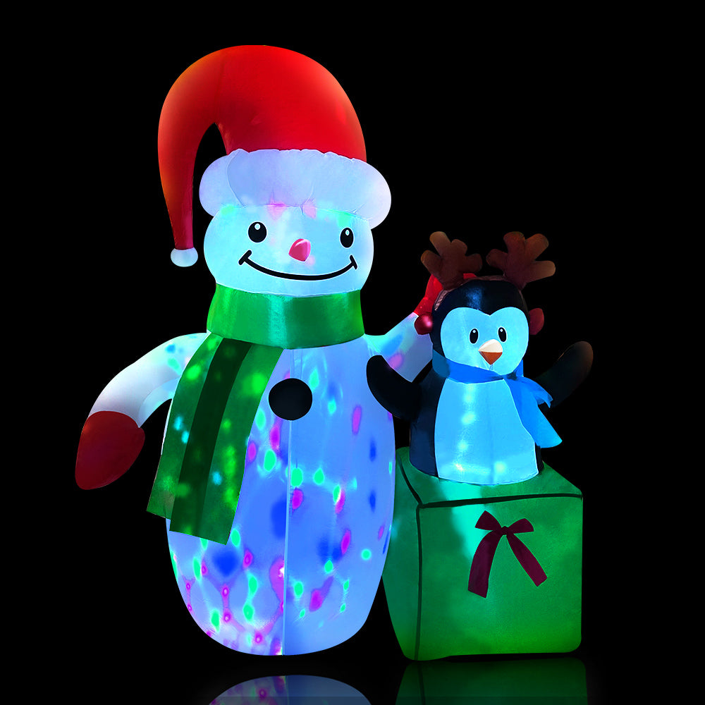 Jingle Jollys 1.8M Inflatable Snowman Illuminated Christmas Decoration