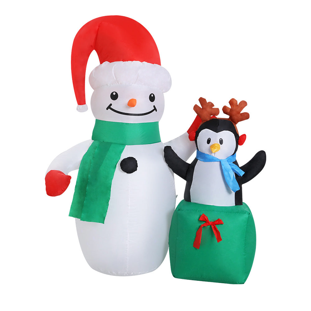Jingle Jollys 1.8M Inflatable Snowman Illuminated Christmas Decoration