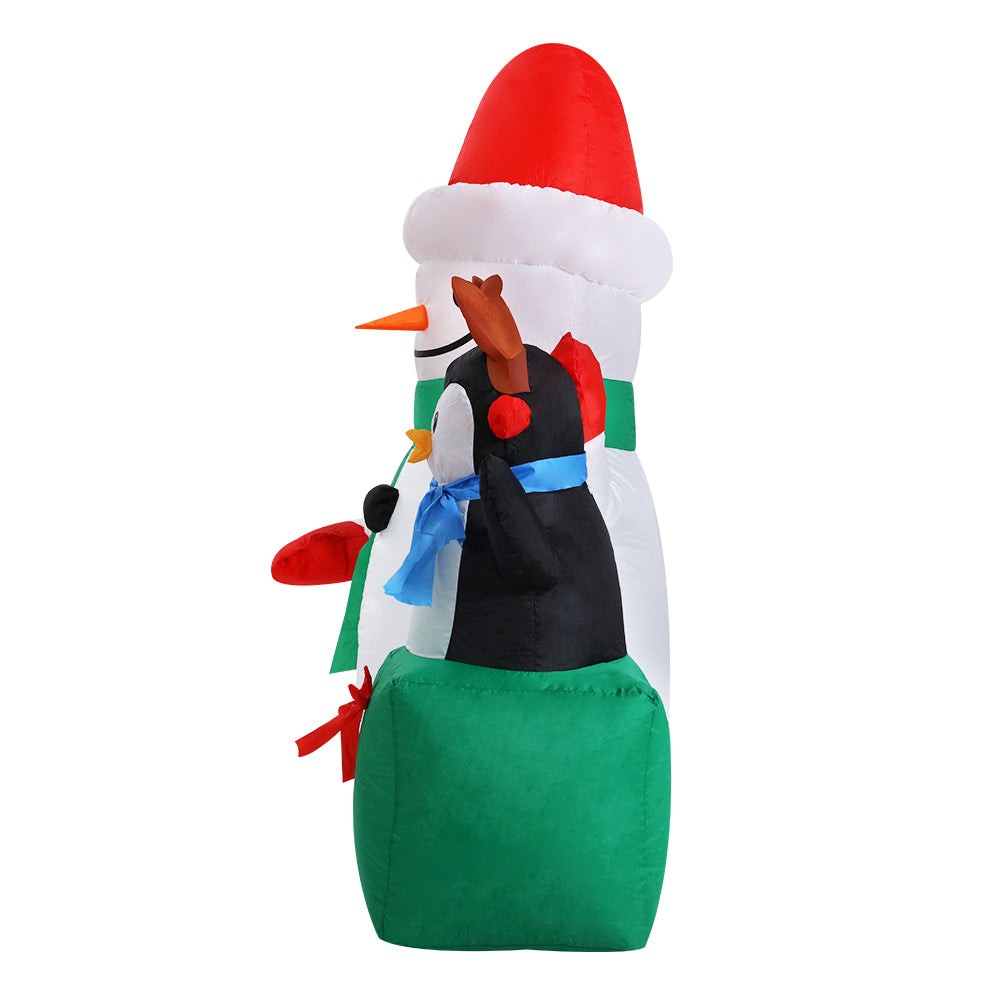 Jingle Jollys 1.8M Inflatable Snowman Illuminated Christmas Decoration