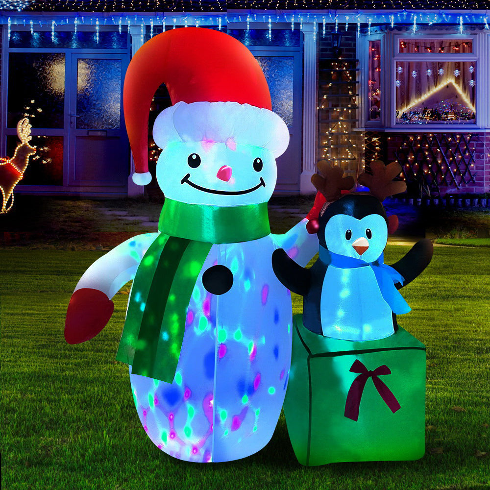 Jingle Jollys 1.8M Inflatable Snowman Illuminated Christmas Decoration