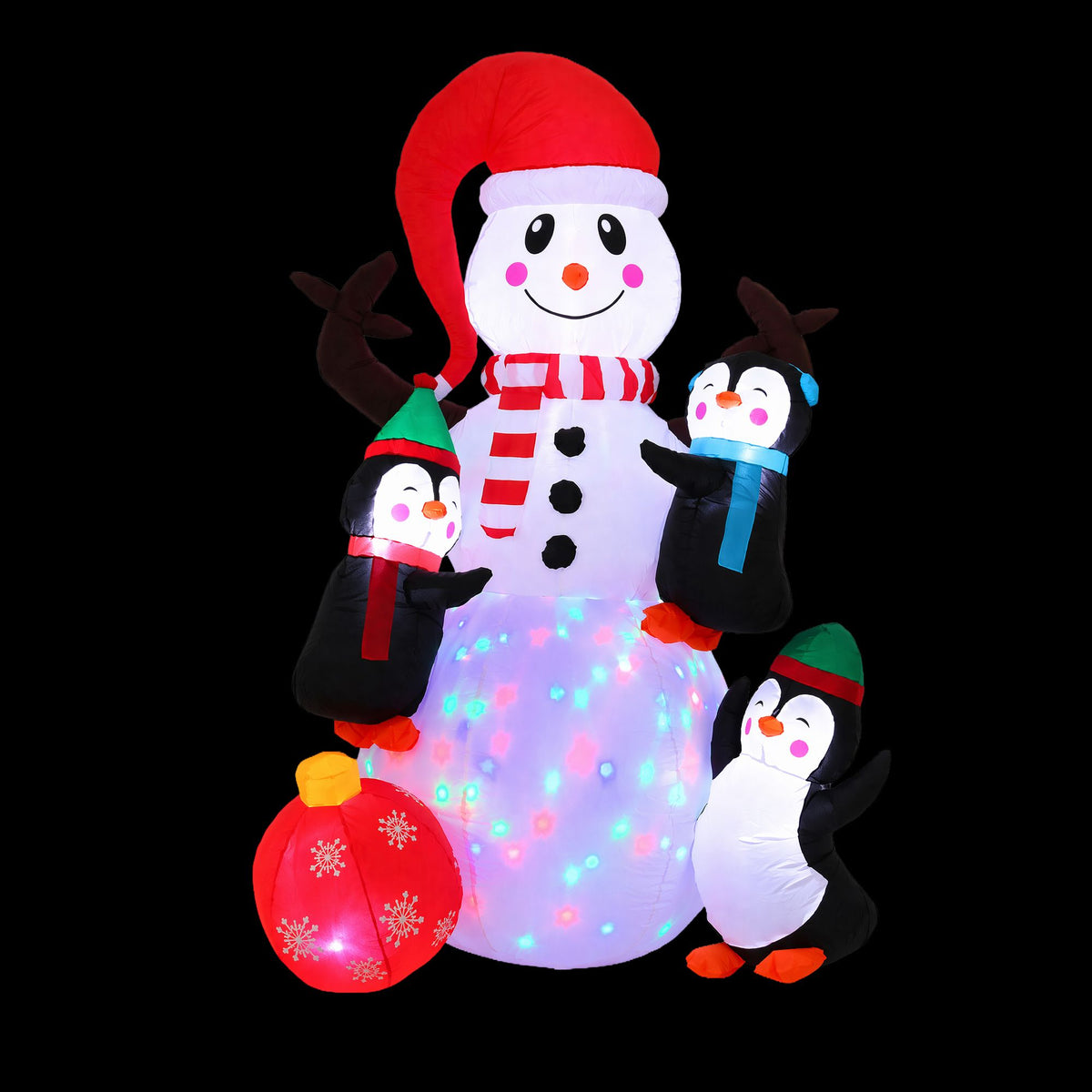 Jingle Jollys Christmas Inflatable Snowman 1.8m LED Outdoor Decoration