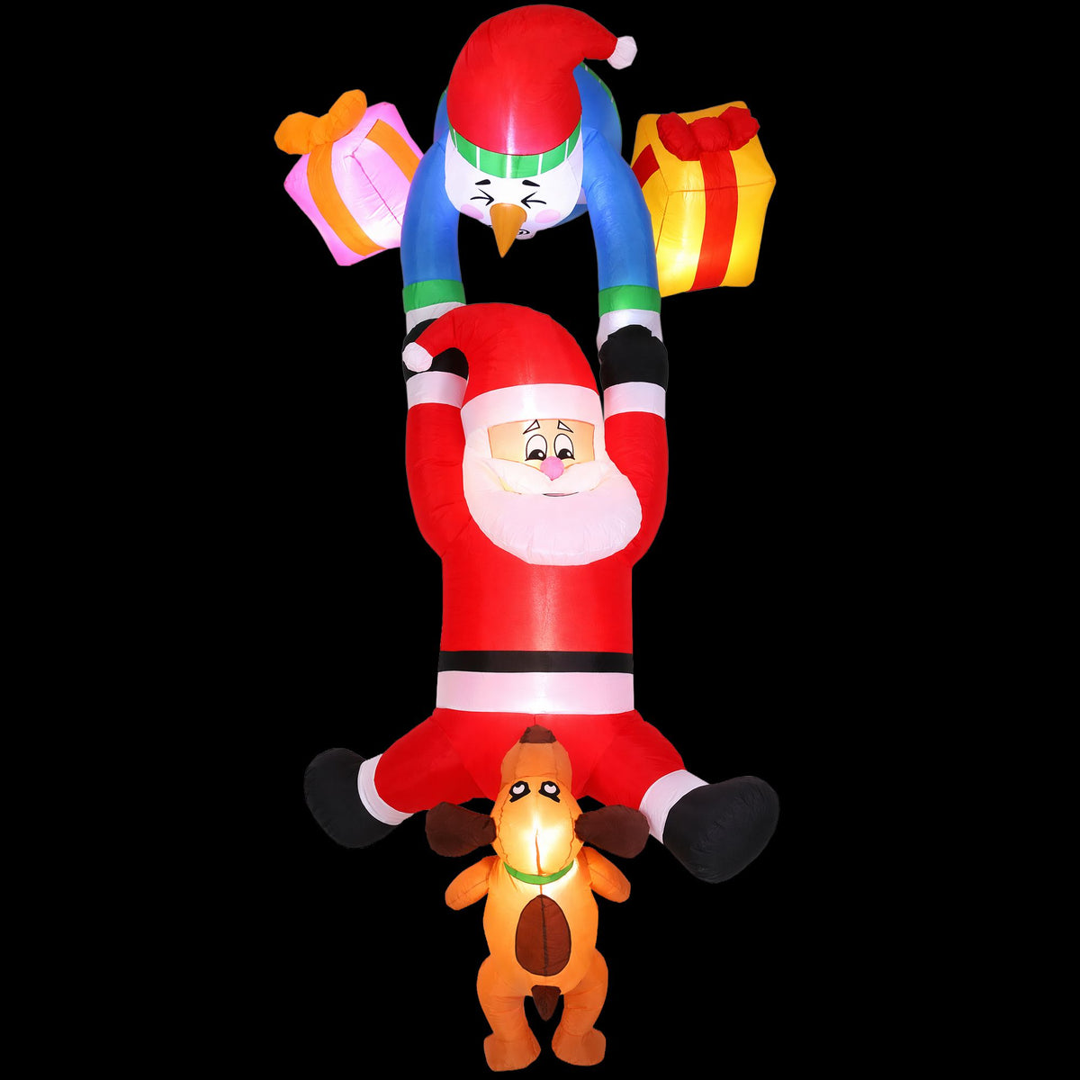 Jingle Jollys Christmas Inflatable Climbing Santa 3.5M LED Decoration