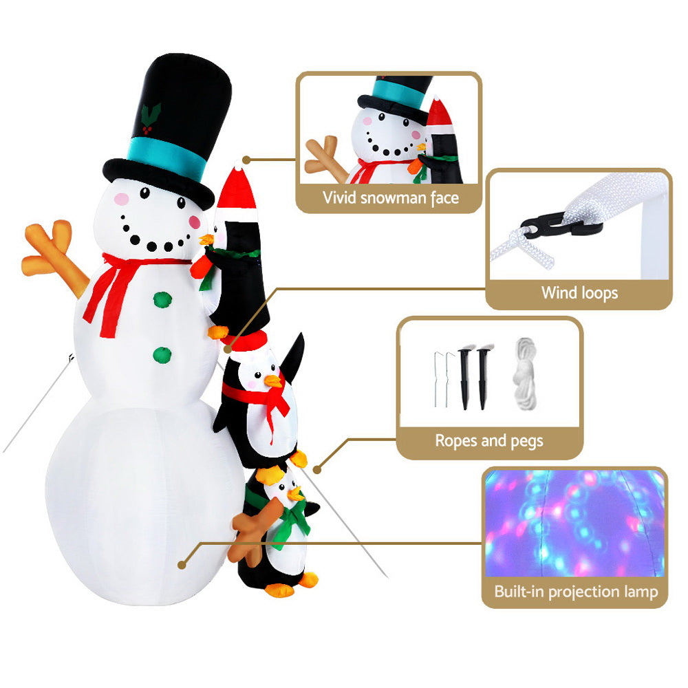 Jingle Jollys 2.4M Inflatable Snowman Illuminated Christmas Decoration