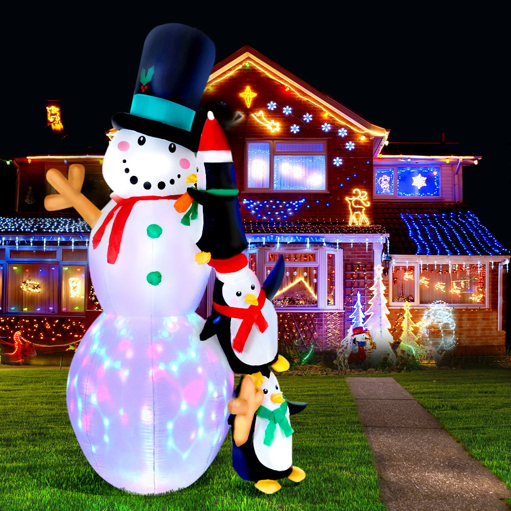 Jingle Jollys 2.4M Inflatable Snowman Illuminated Christmas Decoration