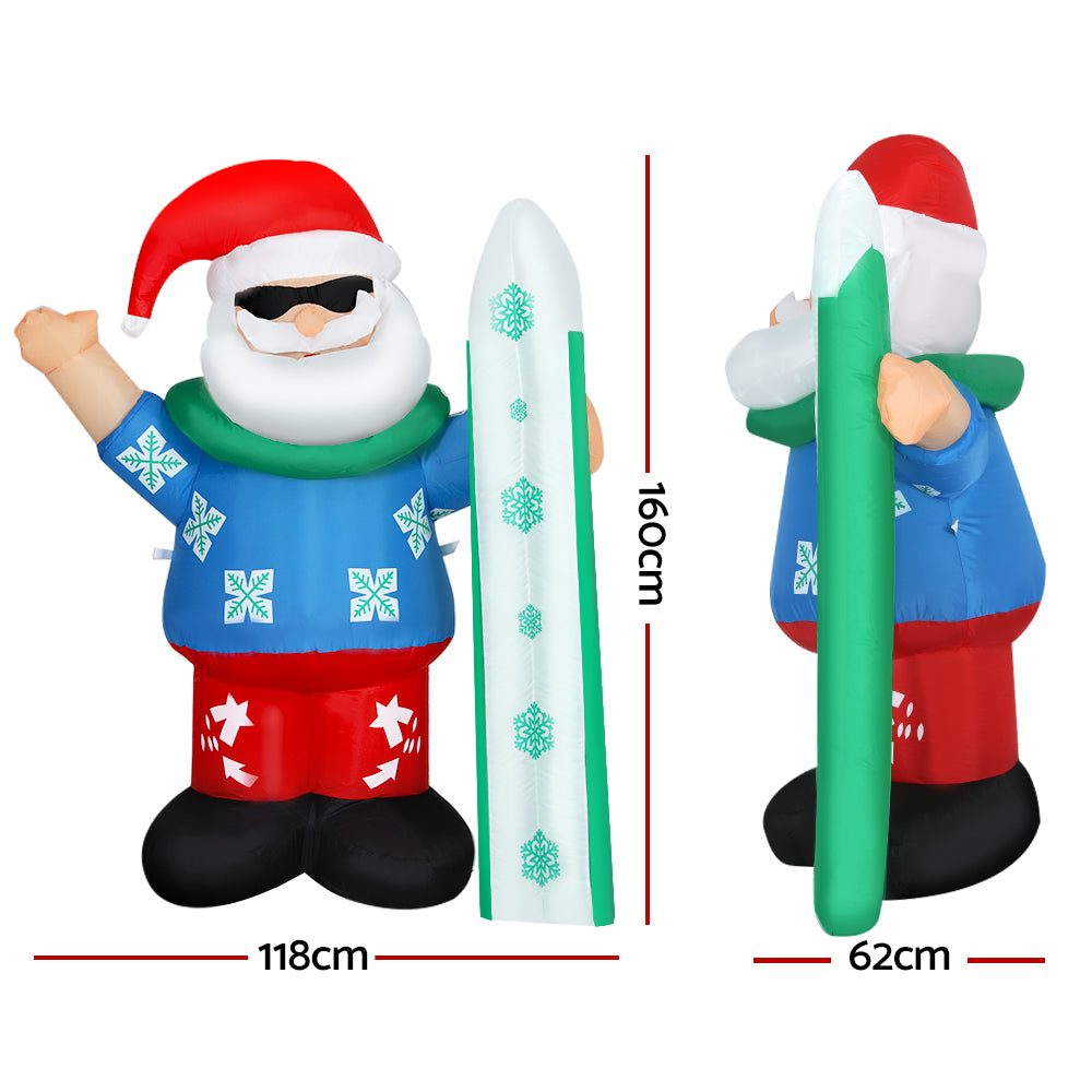 Jingle Jollys 1.6M Inflatable Santa Illuminated Christmas Decoration