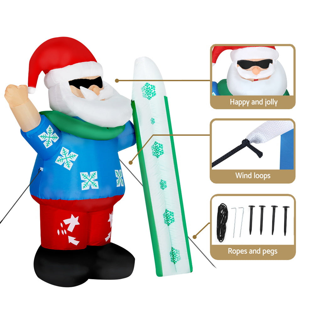 Jingle Jollys 1.6M Inflatable Santa Illuminated Christmas Decoration