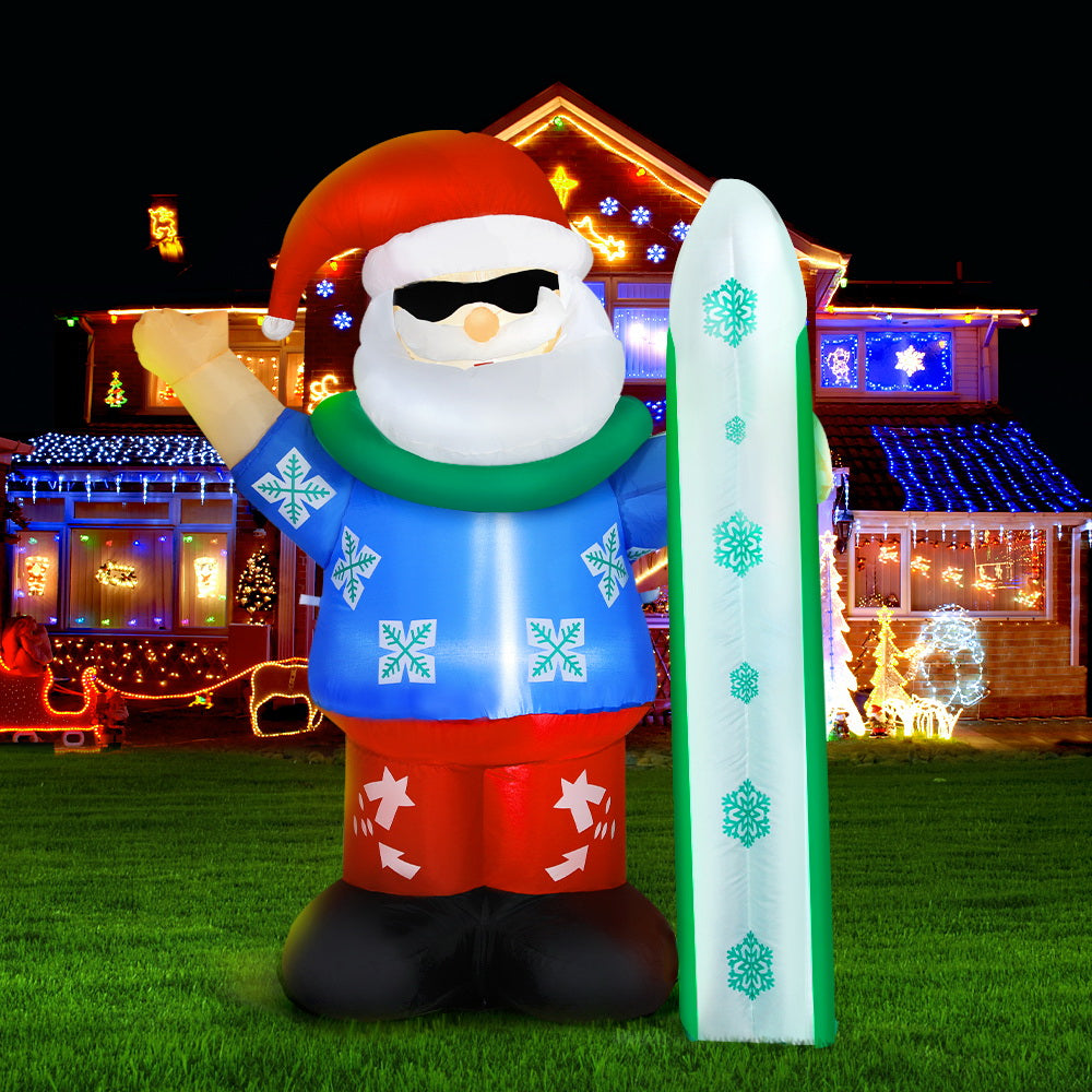 Jingle Jollys 1.6M Inflatable Santa Illuminated Christmas Decoration