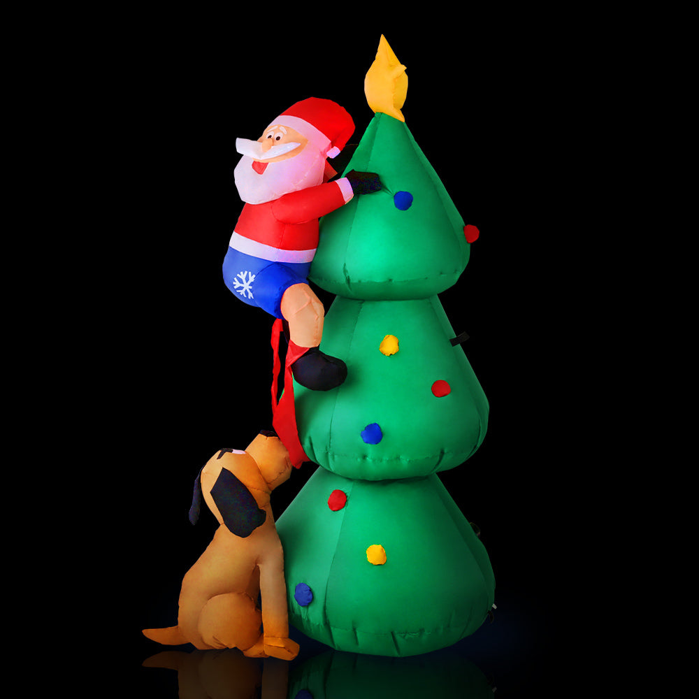 Jingle Jollys 1.8M Inflatable Santa Tree Illuminated Christmas Decoration