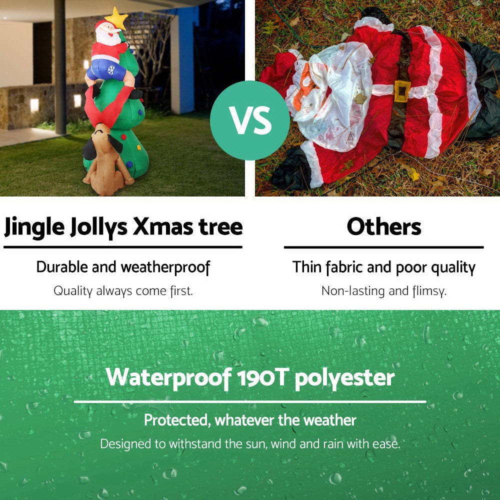 Jingle Jollys 1.8M Inflatable Santa Tree Illuminated Christmas Decoration