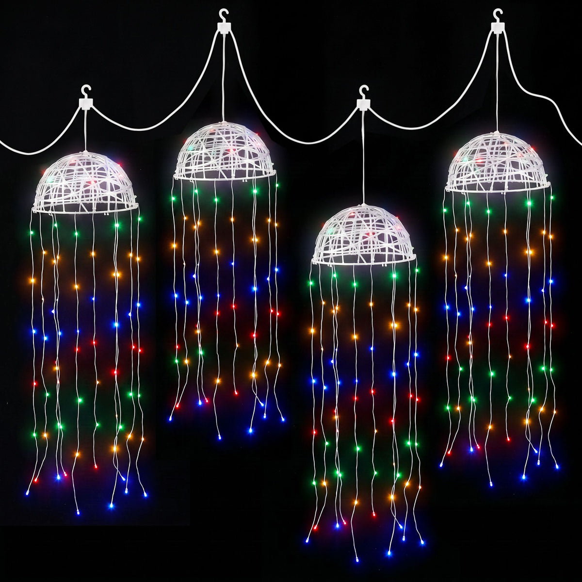 Jingle Jollys Solar Jellyfish Christmas Lights 4 Pack Multi-Color