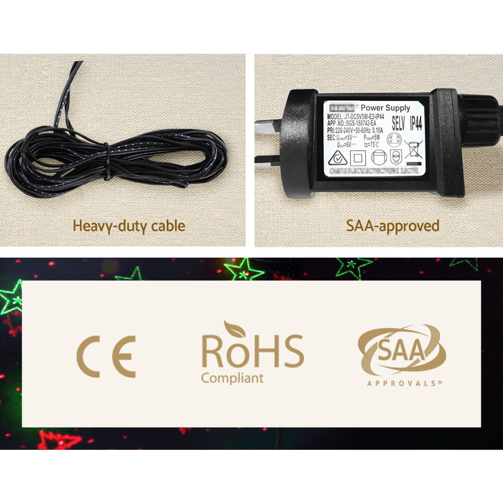 Jingle Jollys Outdoor Laser Projector Light Christmas Decorations Red Green