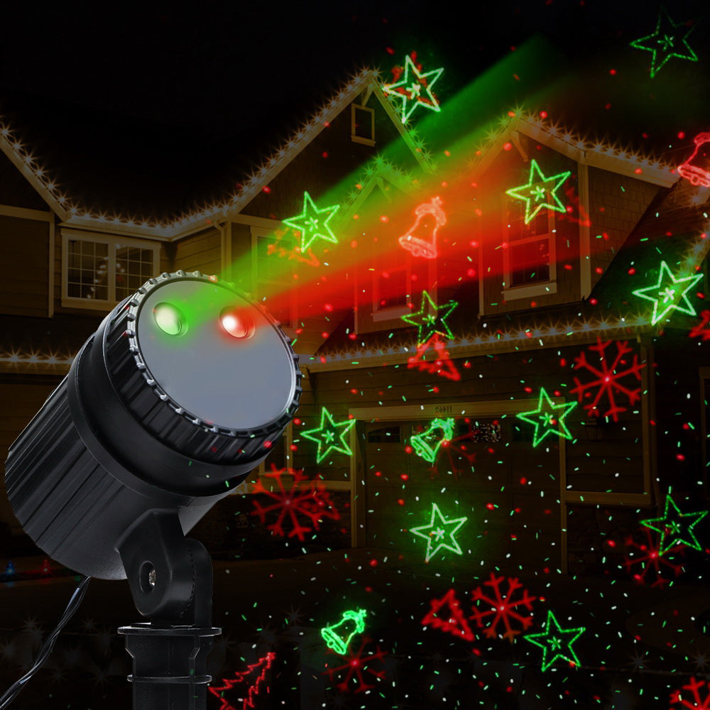 Jingle Jollys Outdoor Laser Projector Light Christmas Decorations Red Green