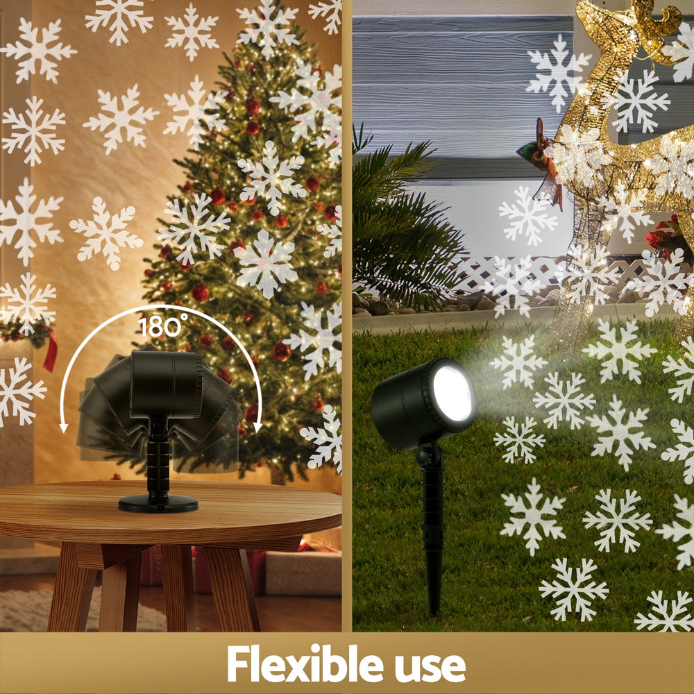 Jingle Jollys Snowflake Laser Light Projector Indoor Outdoor