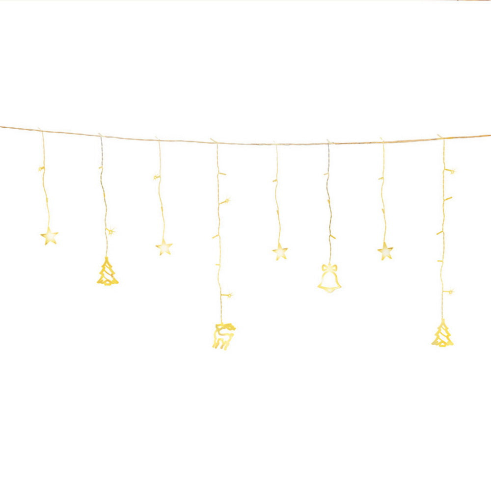Jingle Jollys 3M Icicle String Lights 138 LED Warm White
