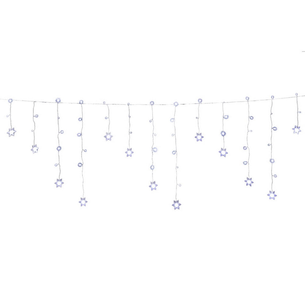 Jingle Jollys 6m Icicle Lights 160 LED Cold White Solar