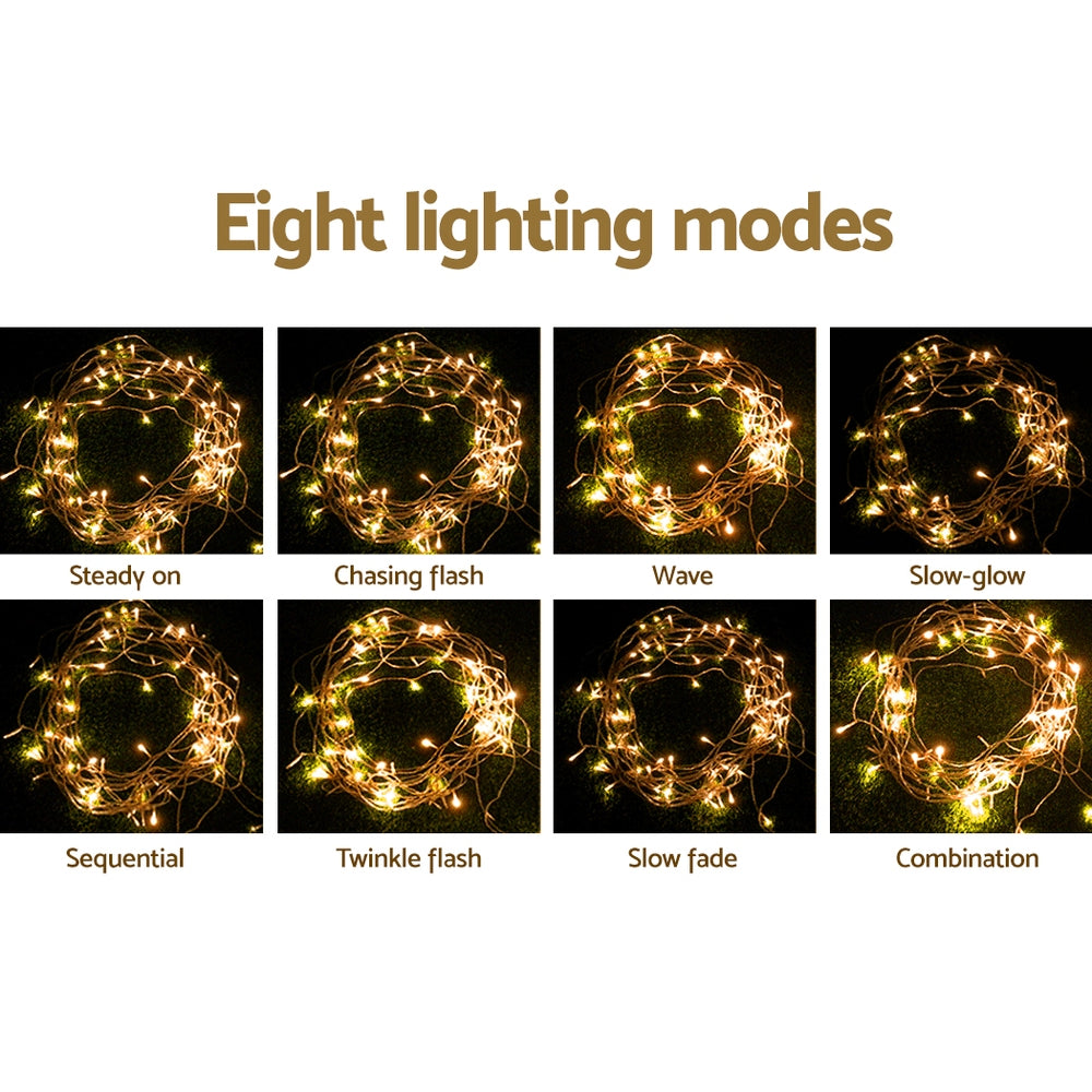 Jingle Jollys 20M Icicle Lights 800 LED Warm White Christmas Decor
