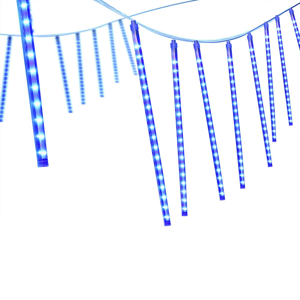 Jingle Jollys 7M Icicle Christmas Lights 288 LED Blue