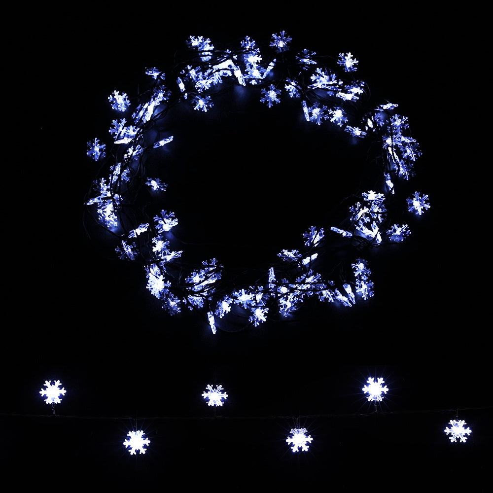 Jingle Jollys 10M LED String Lights Snow Decorations Cold White