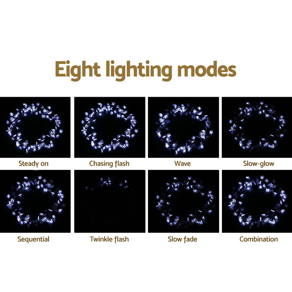 Jingle Jollys 10M LED String Lights Snow Decorations Cold White