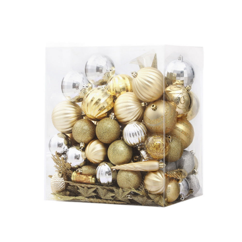 Jingle Jollys 125pcs Christmas Tree Ornaments Set Gold Silver