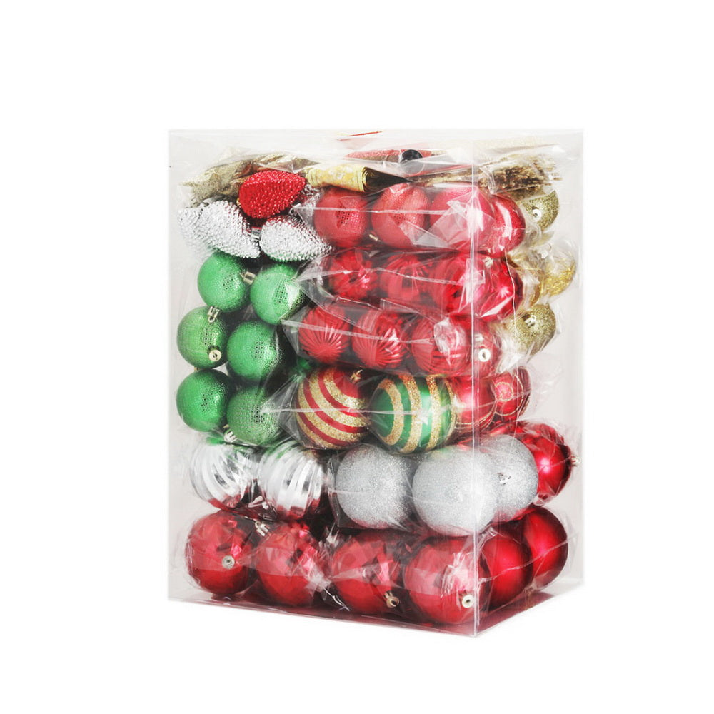 Jingle Jollys 155pcs Christmas Tree Decorations Set Baubles Ornaments Red Green