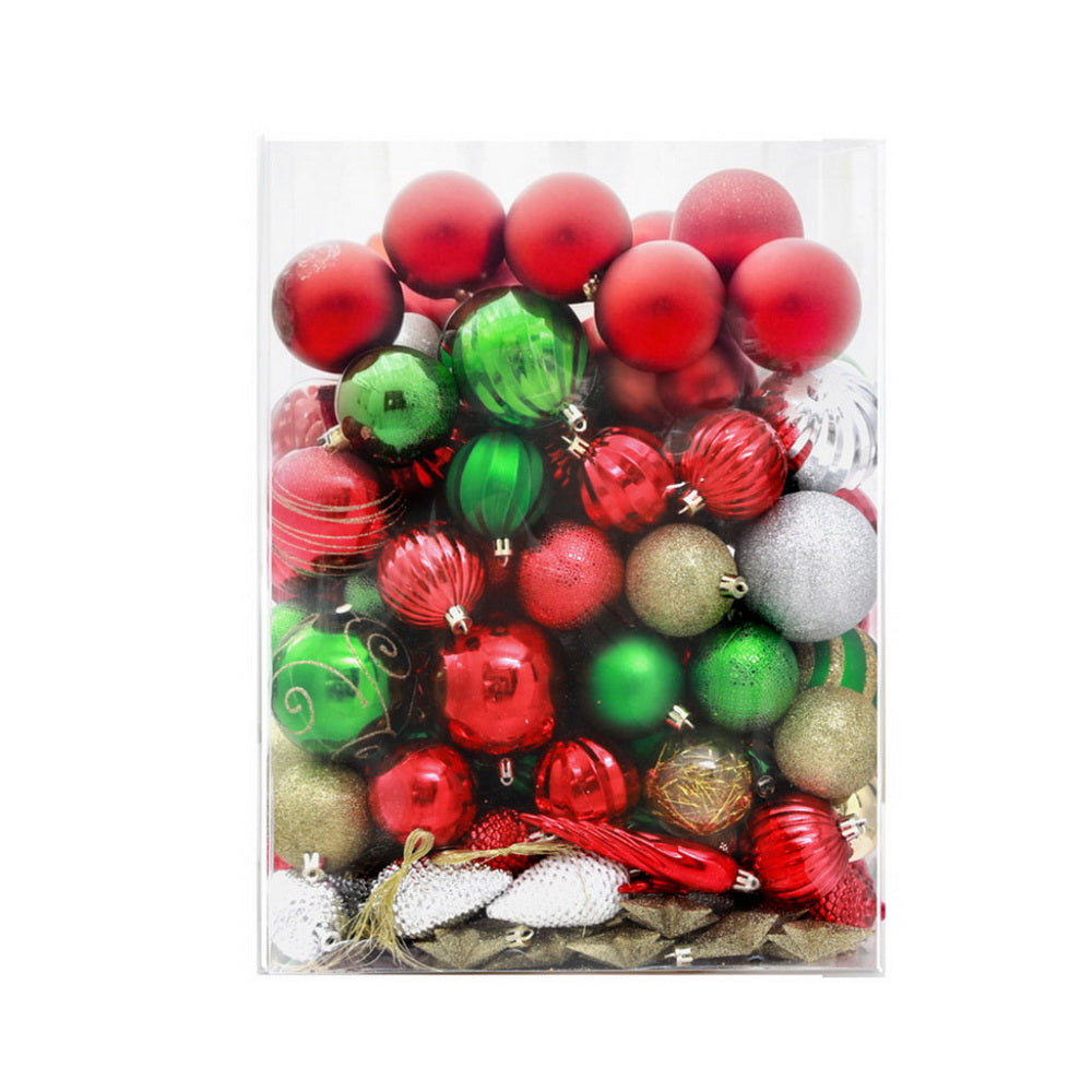 Jingle Jollys 155pcs Christmas Tree Decorations Set Baubles Ornaments Red Green
