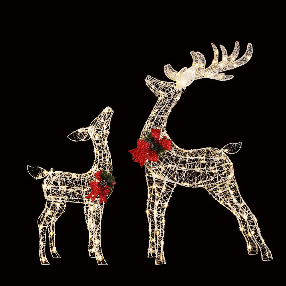Jingle Jollys 170 LED Fairy Light Reindeer Decorations 2 Pack