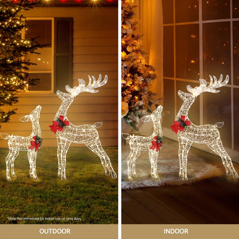Jingle Jollys 170 LED Fairy Light Reindeer Decorations 2 Pack