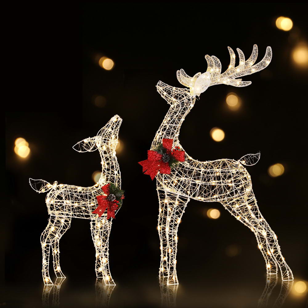 Jingle Jollys 170 LED Fairy Light Reindeer Decorations 2 Pack