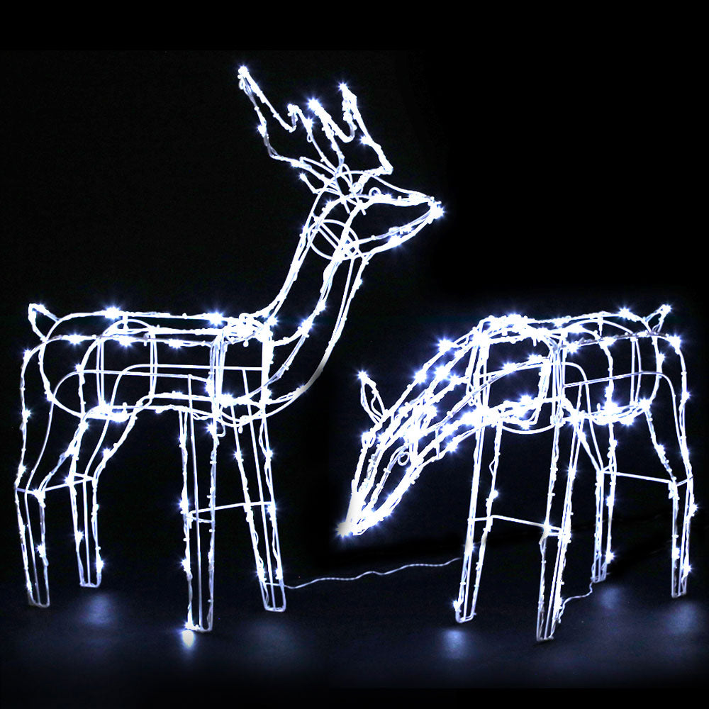 Jingle Jollys Reindeer Christmas Lights 2 Pcs 200 LED