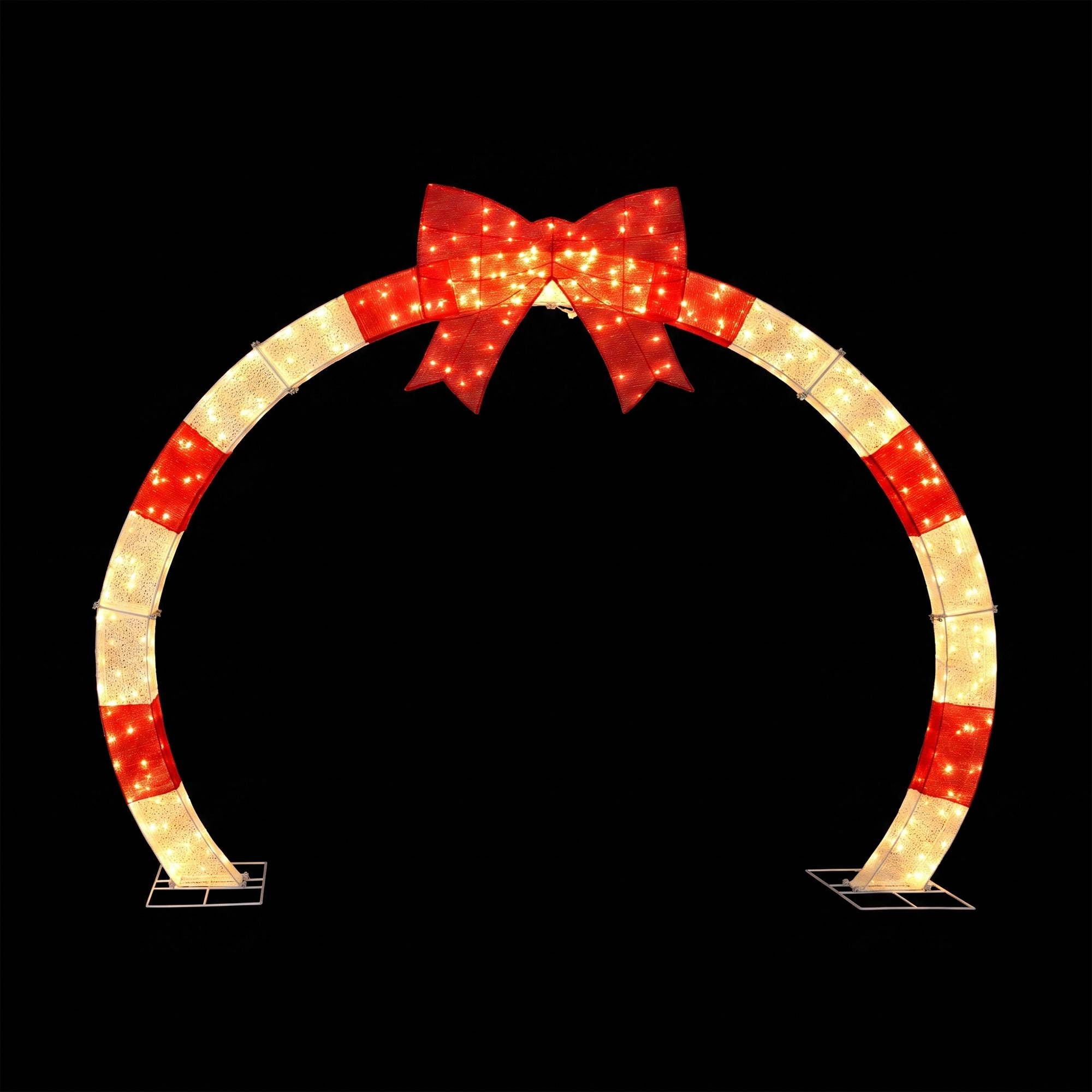 Jingle Jollys 2.5m Christmas Archway Pre-Lit Christmas Arch Warm White LED Outdoor Garden Decoration