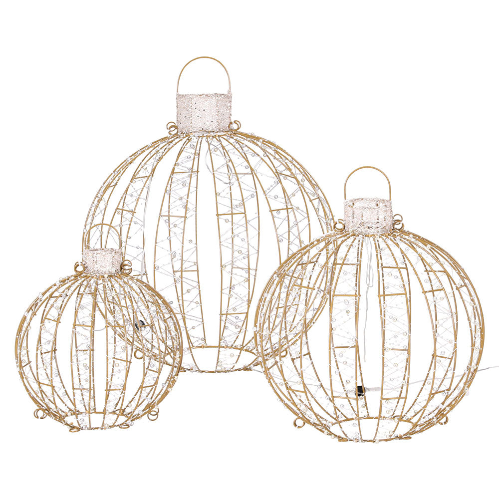 Jingle Jollys 3-Piece LED Fairy Light Ball Set Christmas Decorations