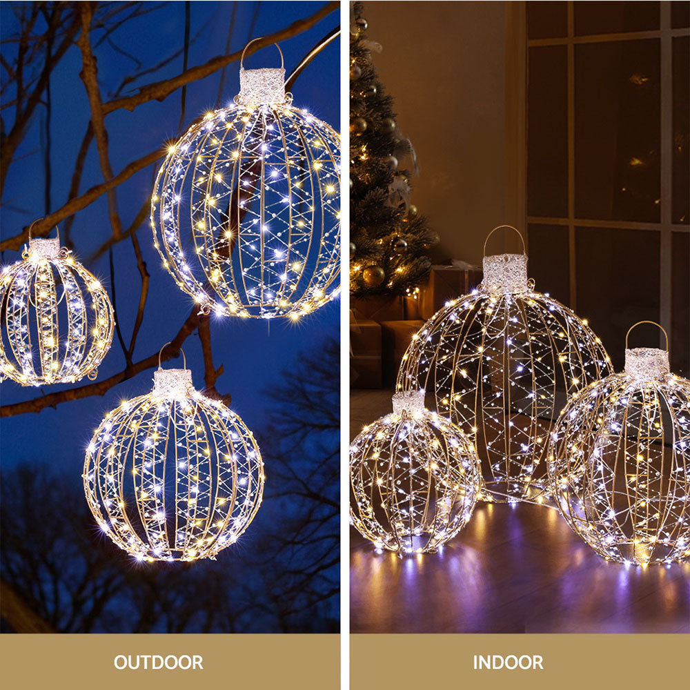 Jingle Jollys 3-Piece LED Fairy Light Ball Set Christmas Decorations